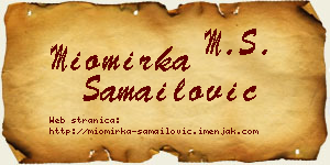 Miomirka Samailović vizit kartica